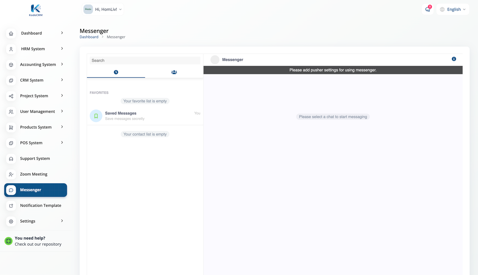 KodeCRM Messenger
